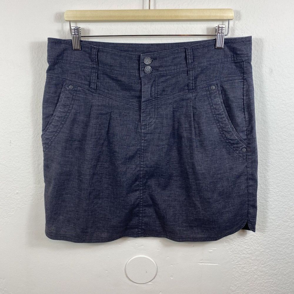 prAna Women's Size 10 Skirt Gray Lizbeth Sutra Pockets Lightweight Outdoors